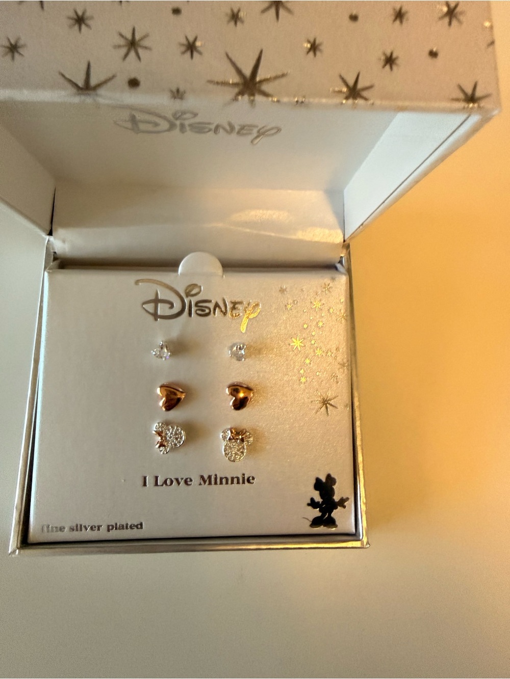 Disney I Love Minnie 3-Pair Earrings Set - Silver plated